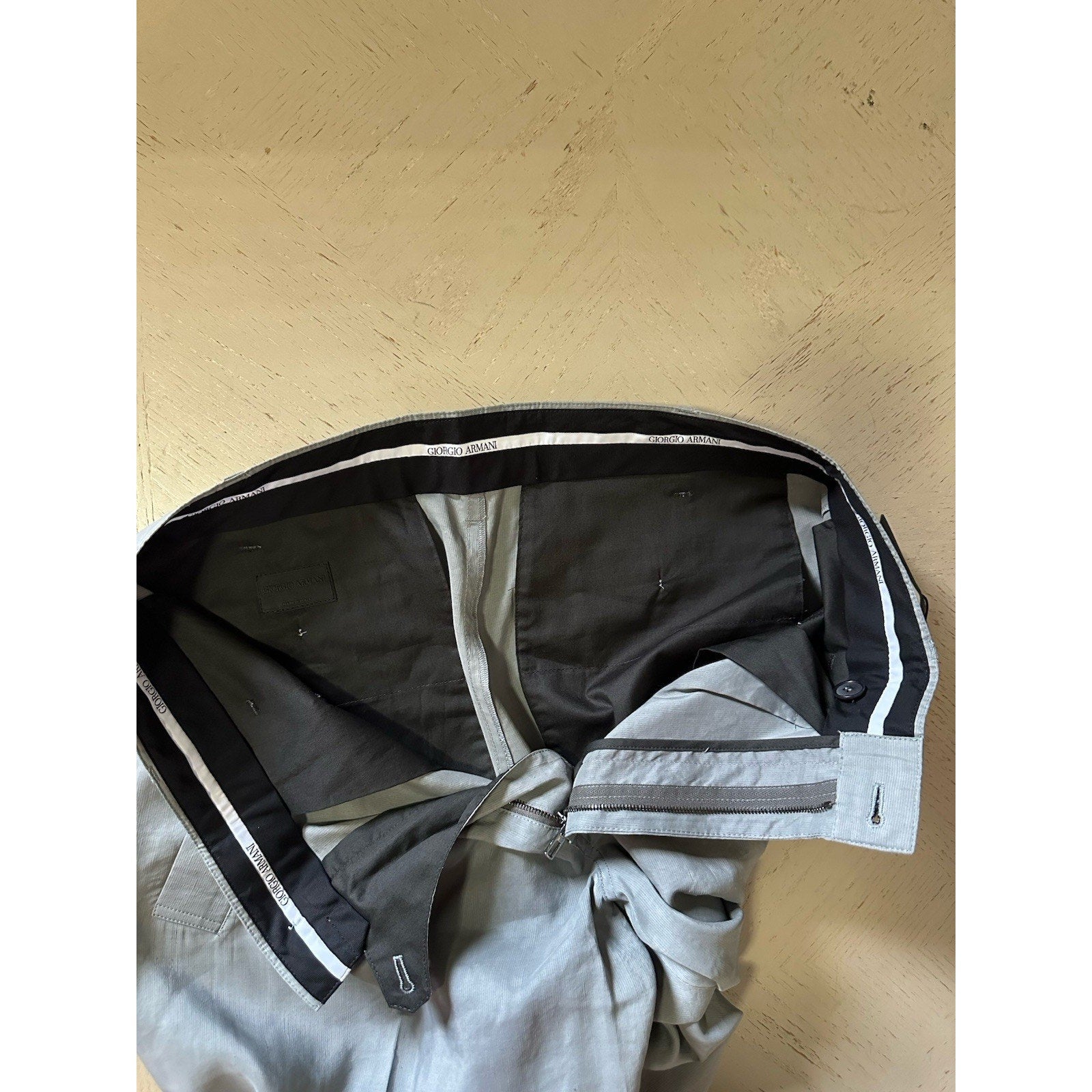 NWT $1695 Giorgio Armani Men Linen/Viscose Pants sage gray 32 US/48 Eu