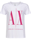 Armani Exchange women white pink Relaxed Fit Tshirt