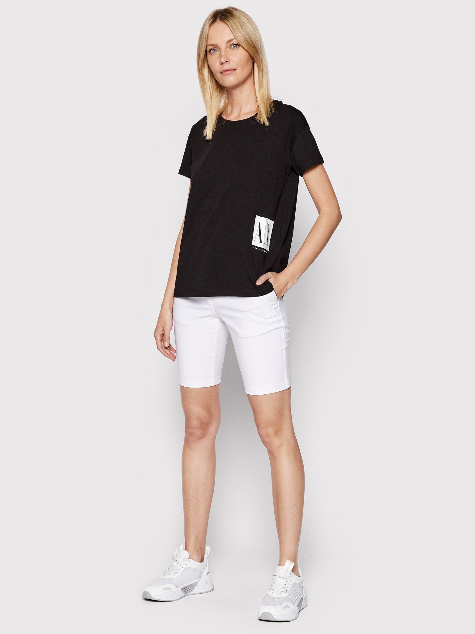 Armani Exchange women Black Regular fit Tshirt