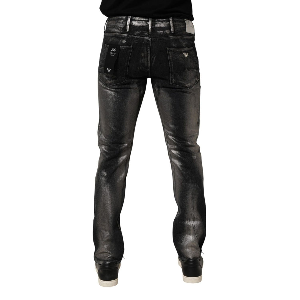 Emporio Armani Black Washed Slim Fit Men Denim Trouser Jeans