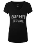 Armani Exchange women black white stud tshirt