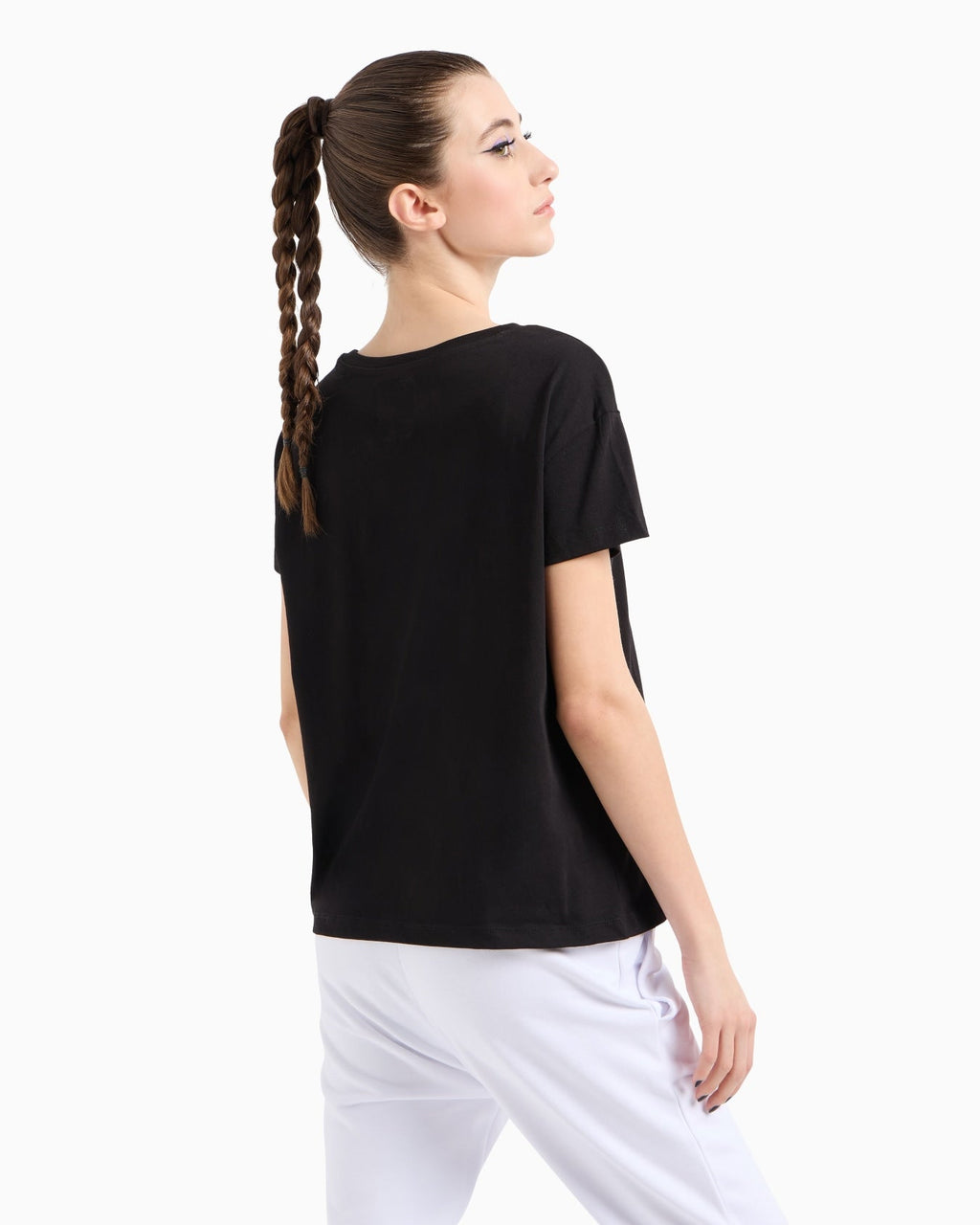 Armani Exchange women RELAXED FIT T-SHIRT WITH ROUND NECK AND LOGO
