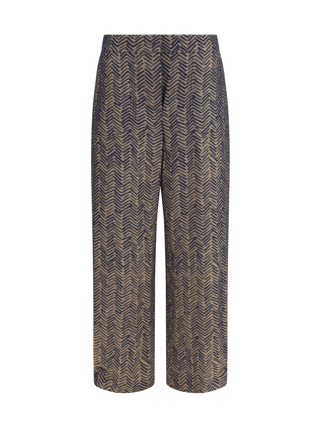 Giorgio Armani Chevron Jacquard Viscose Pants Medieval Blue