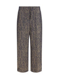 Giorgio Armani Chevron Jacquard Viscose Pants Medieval Blue