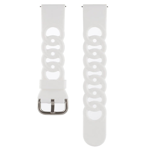 20mm Donut Hollow Silicone Watch Band(White)
