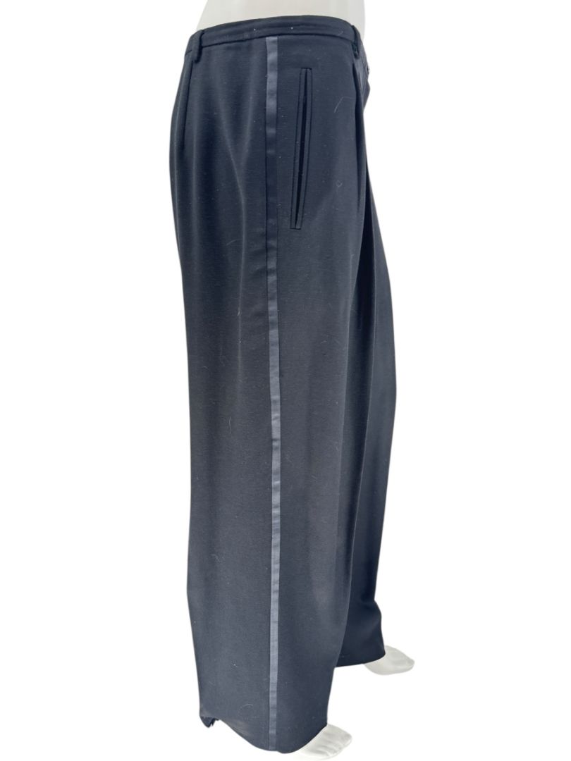 Giorgio Armani Le Collezioni Black Wool Tuxedo Trousers – Size 16