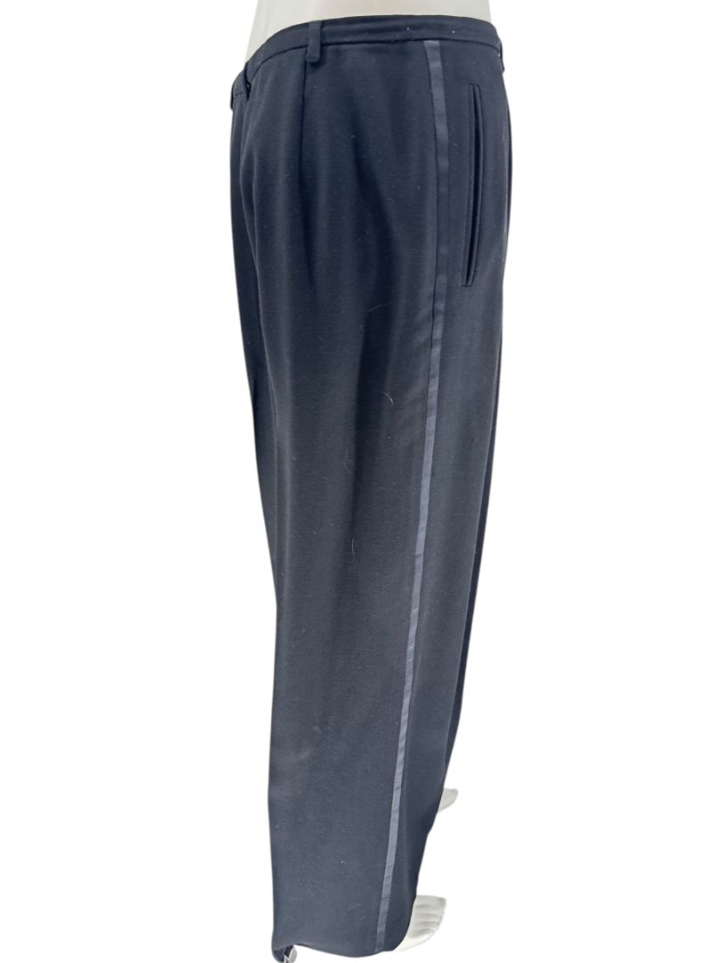 Giorgio Armani Le Collezioni Black Wool Tuxedo Trousers – Size 16