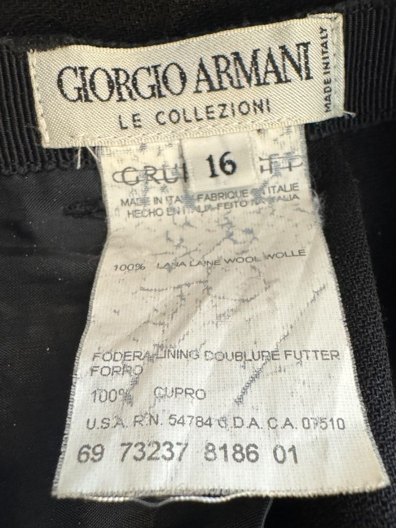 Giorgio Armani Le Collezioni Black Wool Tuxedo Trousers – Size 16