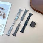 For Apple Watch 46mm / 49mm / 45mm / 44mm Curved Side Detachable Stainless Steel Watch Band(Titanium)