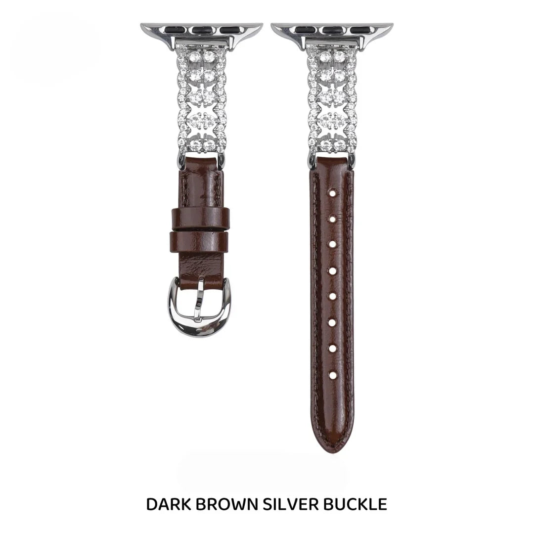 Elegant Rhinestone Leather Strap