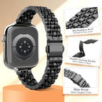 Slim Prestige Stainless Steel Link Band For Apple Watch Multiple Colors Available