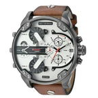 Diesel DZ7394 Mr. Daddy 2.0 Chronograph Men's Watch – Silver Dial & Brown Leather Strap