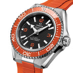 OMEGA Seamaster Planet Ocean 600M 42mm - Black and Orange on Orange Rubber Strap